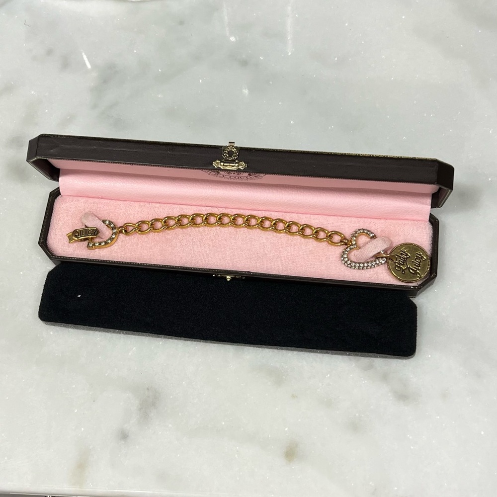 Juicy Couture Pave Gold Lady Juicy Love Luck Bracelet